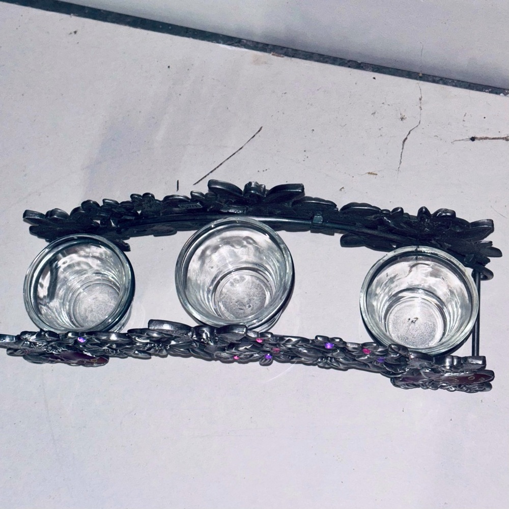 Reserved for Crystal Vintage 90’s Bejeweled, Pewter, Fairy Candle Holder. - Picture 7 of 10
